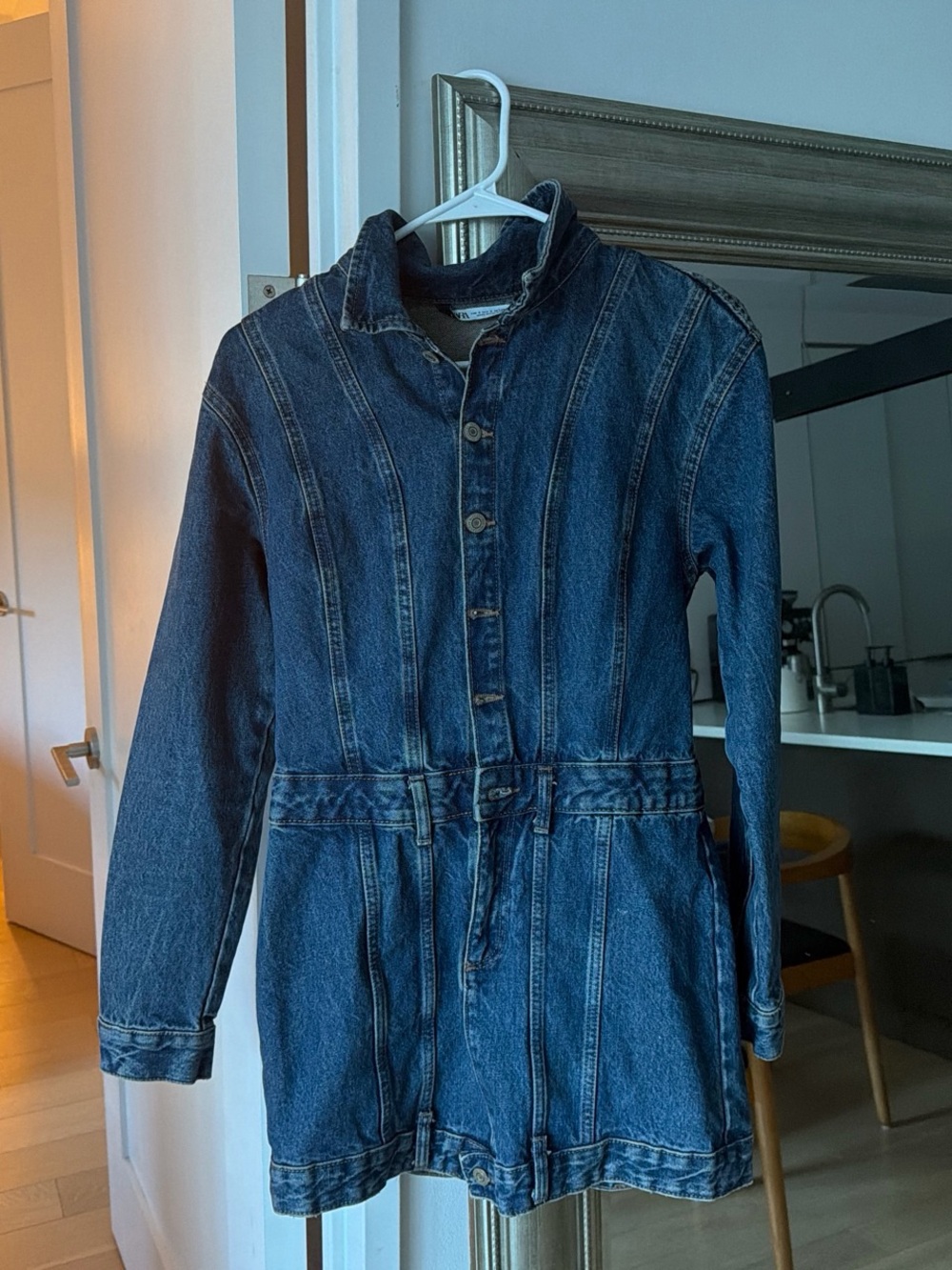 Zara Dark Blue Denim Jacket Dress